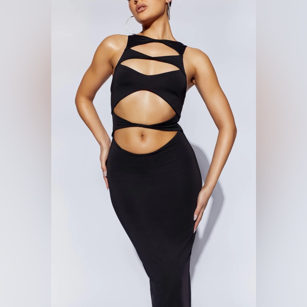 Meshki CHLOE Cut Out Maxi Dress in Black